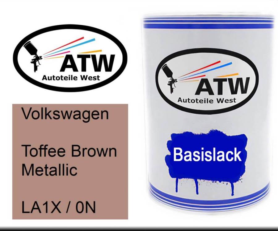 Volkswagen, Toffee Brown Metallic, LA1X / 0N: 500ml Lackdose, von ATW Autoteile West.